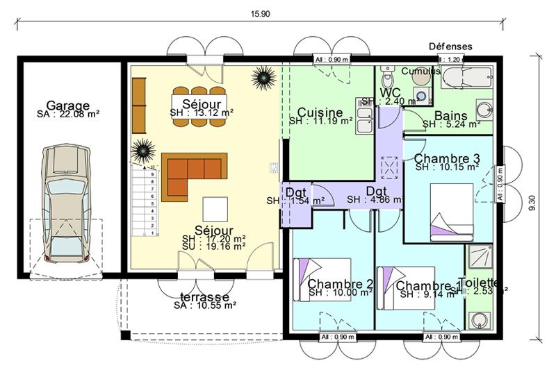 Plan Maison Avec Plan De Maison Plainpied Avec Suite Parentale  House pour Plan Maison 4 Chambres Avec Suite Parentale intéressant 