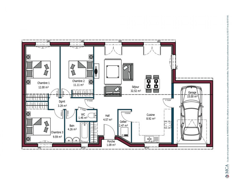 Plan Maison Plain Pied 90M2 Sans Garage  Ventana Blog intérieur Plan Maison Plain Pied 4 Chambres