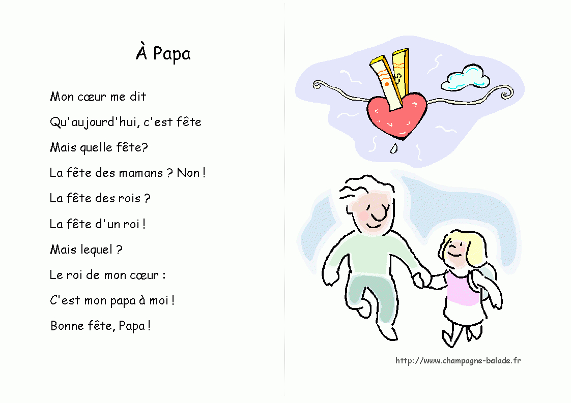 Poeme Fete Des Papas destiné Poemes Pour Papa 