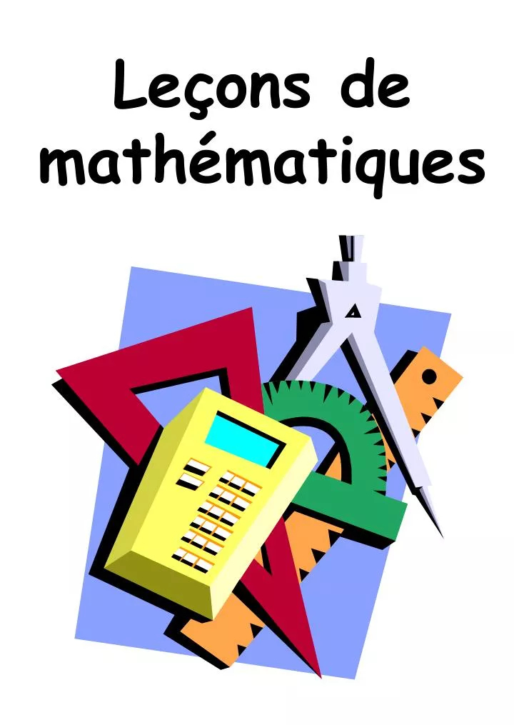 Ppt - Leçons De Mathématiques Powerpoint Presentation, Free Download à Page De Garde Mathematique fascinant 