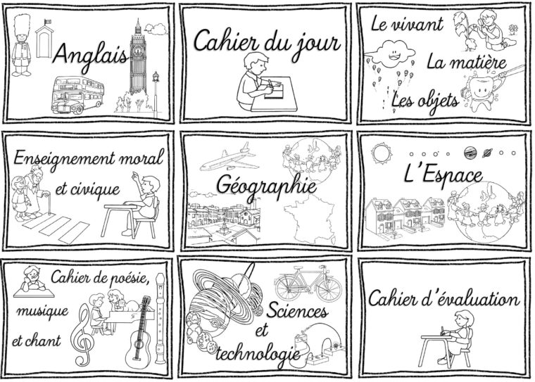 [Rentrée] Pages De Garde Pour Cahiers, Porte-Vues Et Classeurs (Cycles intérieur Page De Garde Cahier D&#039;Histoire Géo intéressant