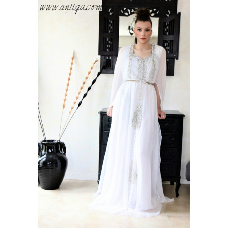 Robe Orientale Mariage , Caftan Mariage Blanc, Robe Arabe Mariage dedans Robe Mariage Oriental tutoriel