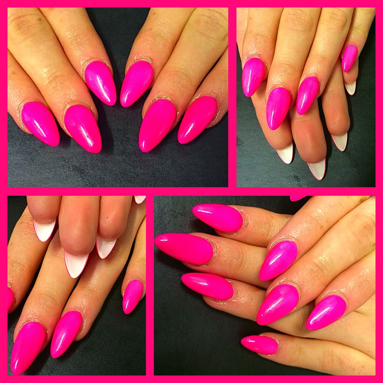 Rose Fluo  Blanc Pink White Nails, Pink Nails, Neon Pink, White White destiné Idee Ongles Rose Fluo vous pouvez essayer 