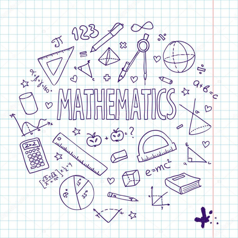 Ručně Kreslenou Vektorové Set, Matematika. Cn Použít Pro Návrh. — Stock pour Page De Garde Mathematique