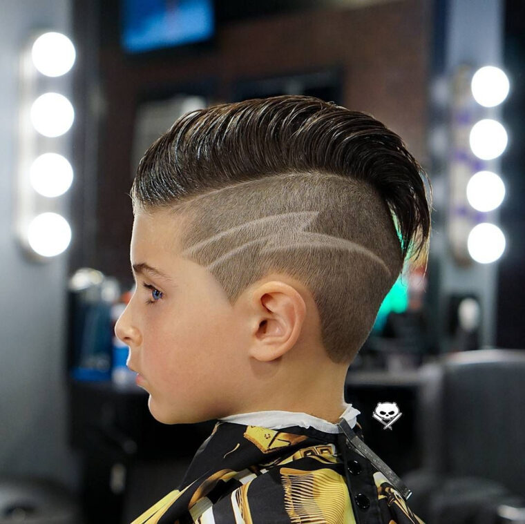 Side Part Pompadour + Design  Coiffure Enfant, Coiffure, Coupe De encequiconcerne Coupe De Cheveux Pour Garçon