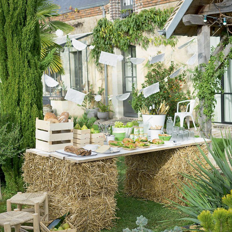 Table De Fête Champêtre Countryside Wedding, Farm Wedding, Backyard pour Deco Table Champetre fascinant 
