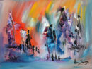 Tableau Abstrait Multicolore Lumière De Vie  Tableau Abstrait, Comment encequiconcerne Peinture Moderne Abstraite