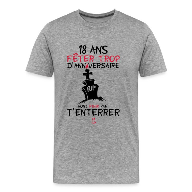 Tee Shirt 18 Ans Enterrer Humour  Tee Shirt Anniversaire – Humour dedans Image Humour + 18 Ans vous pouvez essayer