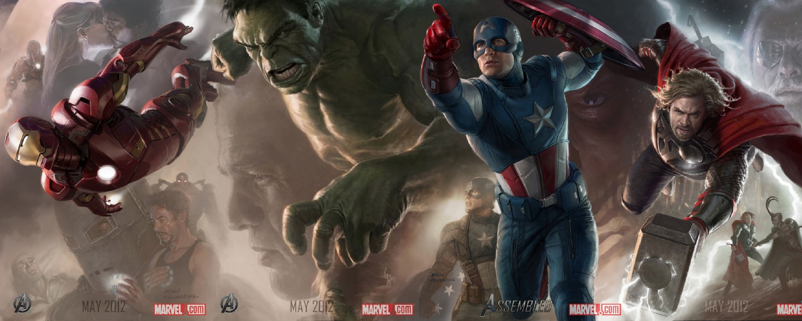 The Avengers Core 2012 Wallpaper And Background Image  2558X1024  Id destiné Fond D Écran Marvel génial