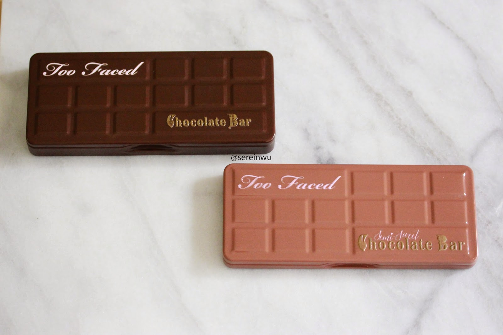 Too Faced Semi Sweet Chocolate Bar &amp;amp; The Original Chocolate Bar intérieur Candy Bar Palette 