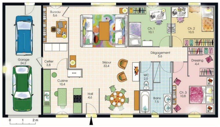 Top43+ Plan Maison 4 Chambres Suite Parentale Aperçu – Iochroma dedans Plan Maison Plain Pied 4 Chambres