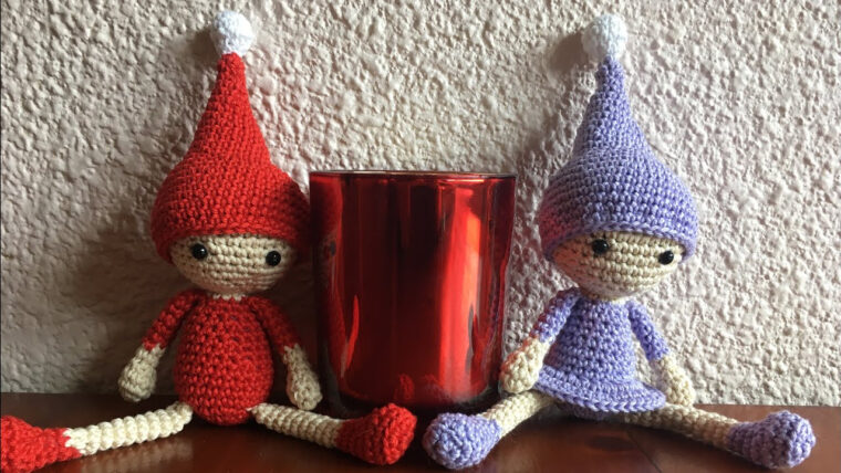 Tuto Crochet Lutin De Noël Partie 2 Jambes, Bonnet Et Pompon – à Patron De Lutin Gratuit