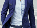 Violet-Blue-Blazer-Worn-Over-Pale-Blue-Shirt-And-White-Trousers-Mens concernant Tenue Champêtre Homme Invité intéressant