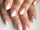 White Ombré Gel Nails With Rhinestones! - Yelp pour Ongle Avec Strass