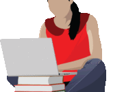 a student studying cartoon a student studying cartoon