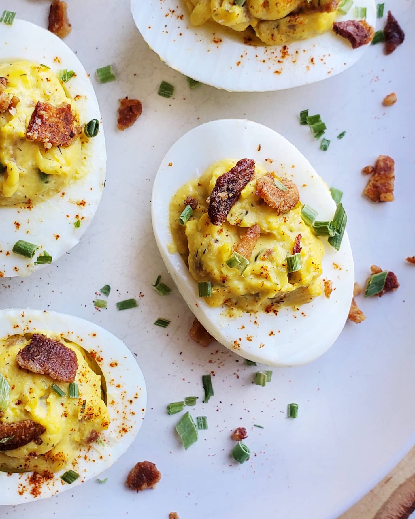 Bacon Ranch Deviled Eggs (Gluten Free and Dairy Free) - Thriving Gluten