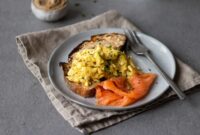 scrambled eggs with smoked salmon