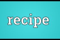 recipes artinya recipes artinya
