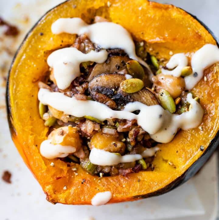 Vegan Stuffed Acorn Squash - The Almond Eater