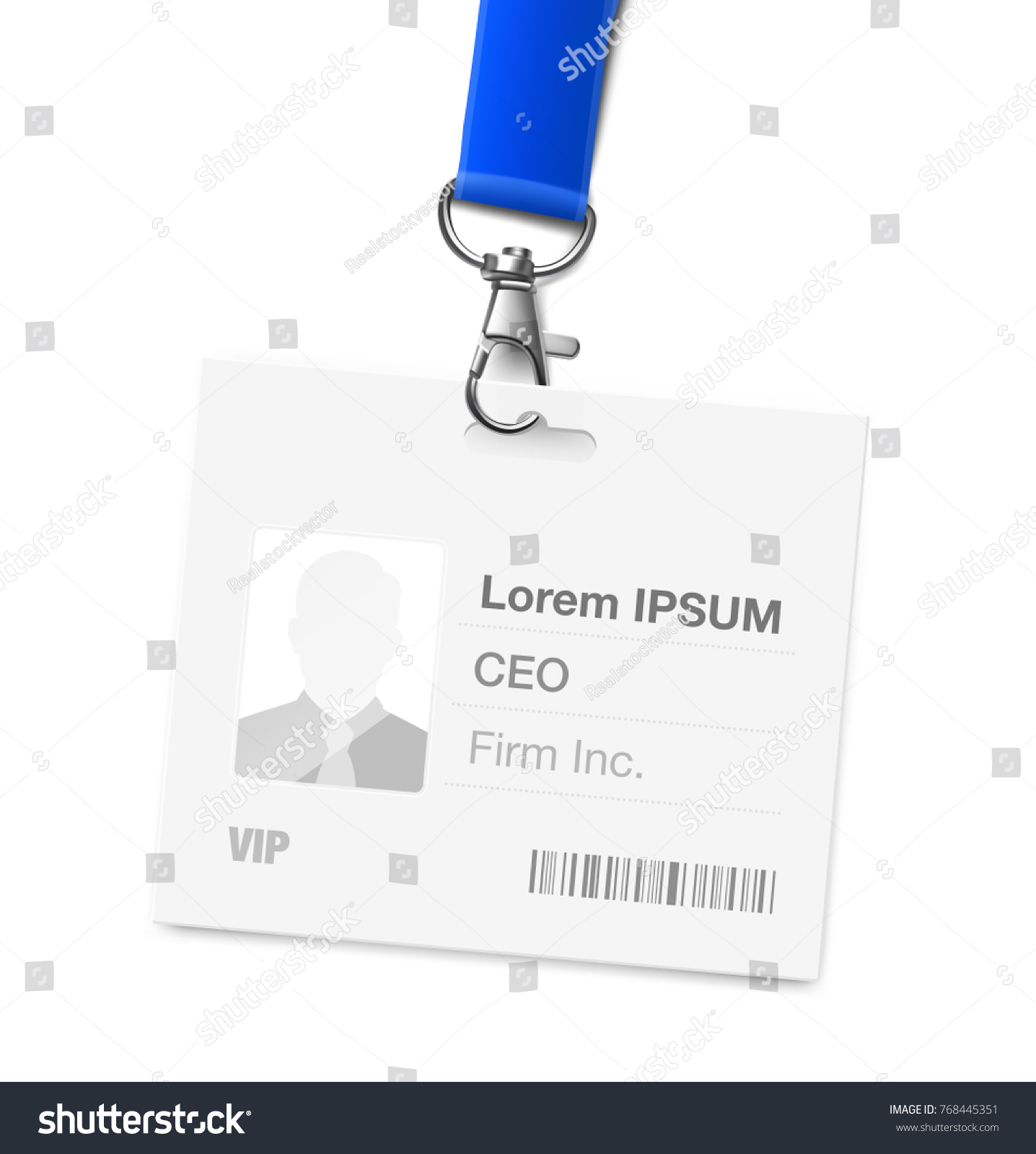 Set Lanyard Badge Vector Illustration On Stock Vector (Royalty Free