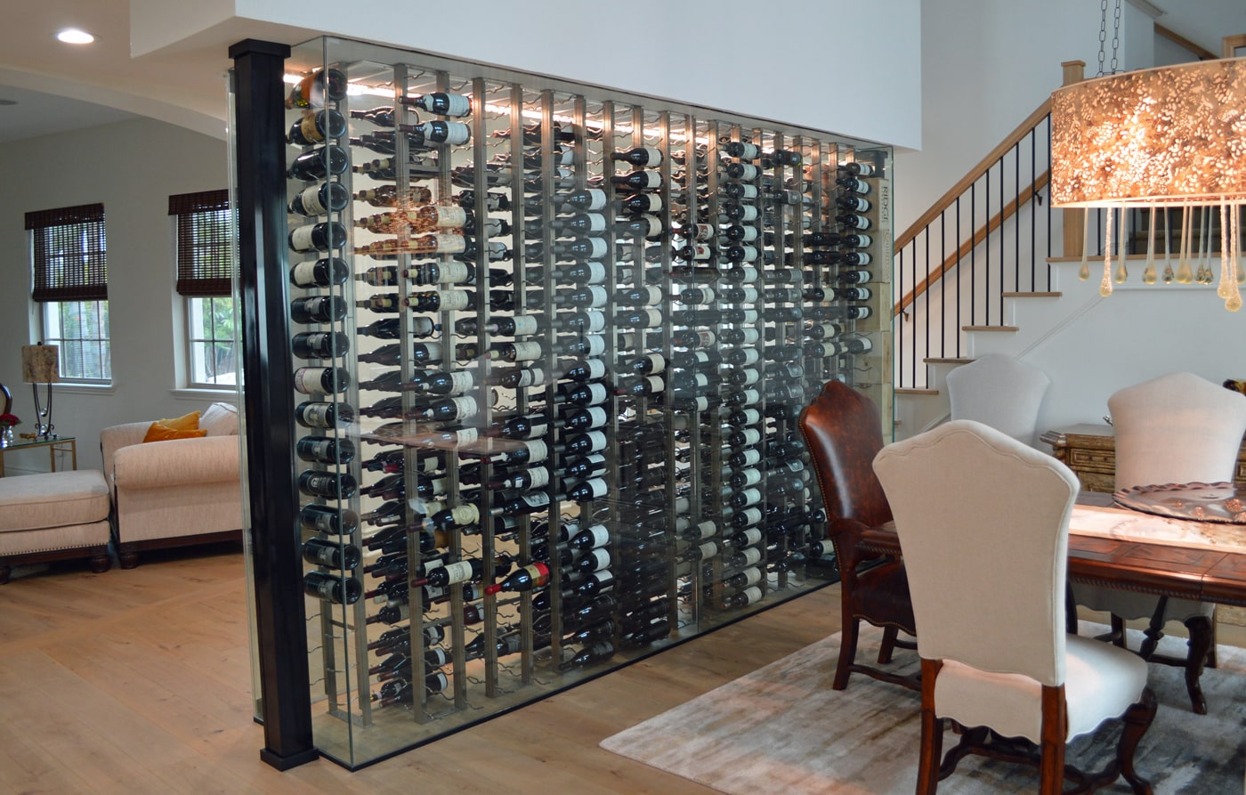 Custom Wine Cooling Unit in Glass Wine Closet | Wine Cellar