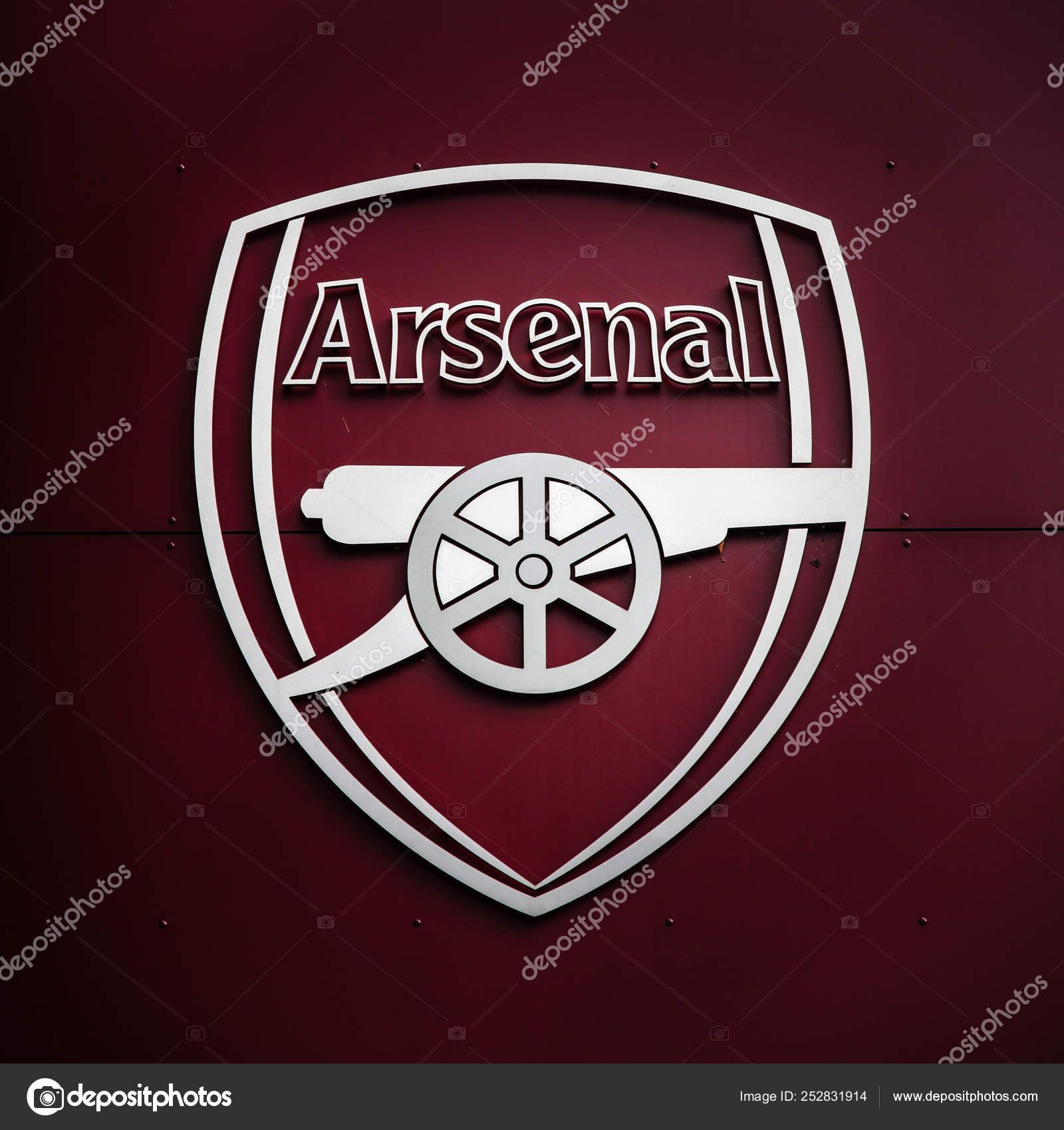 Nahaufnahme Von Arsenal Schützen Logo - Stockfotografie: lizenzfreie
