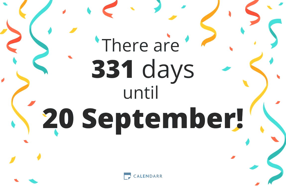  How many days until 20 September - Calendarr Illustration 