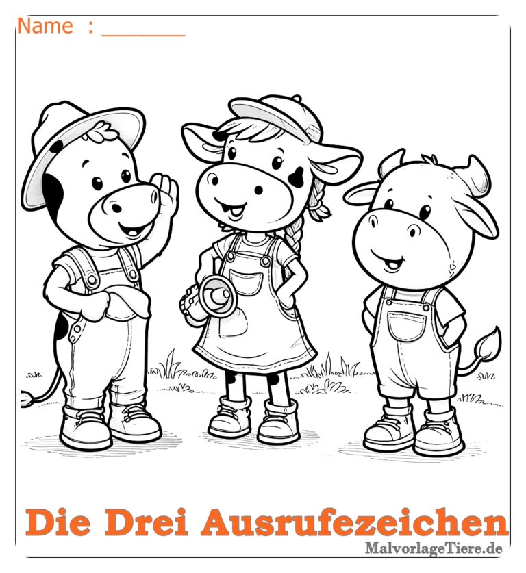  die drei ausrufezeichen ausmalbild 07 by malvorlagetiere.de Motiv 