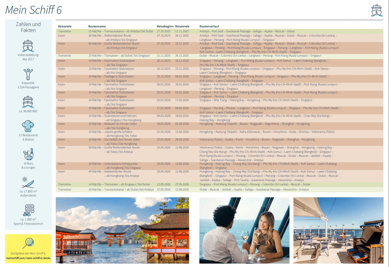  Foto zu Alle Mein Schiff Kreuzfahrten der Saison 2025/2026 ab sofort buchbar 