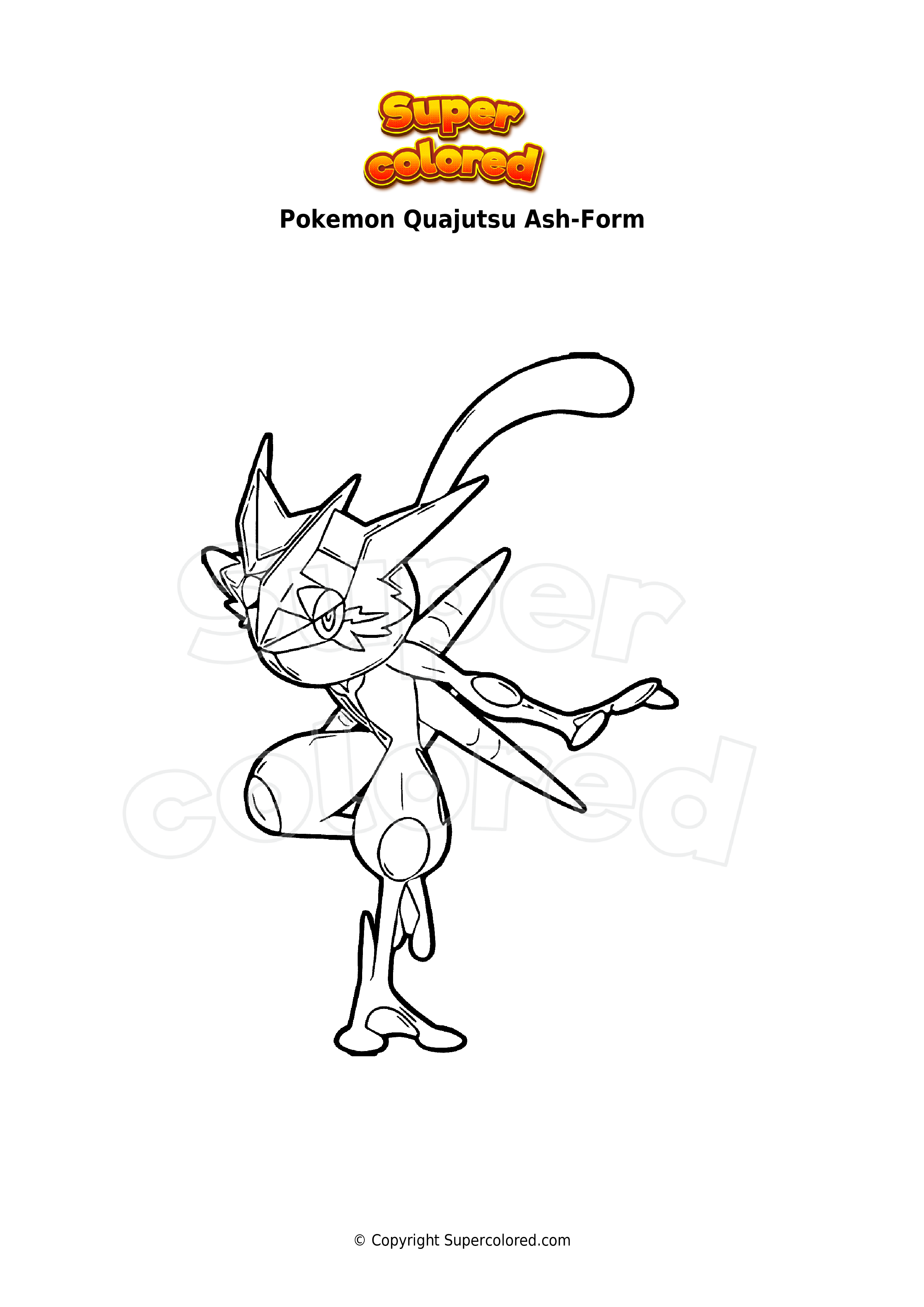  Ausmalbild Pokemon Quajutsu Ash-Form - Supercolored.com Bildidee 