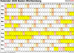  Foto zu Kalender 2026 Baden-Württemberg: Ferien, Feiertage, PDF-Vorlagen 