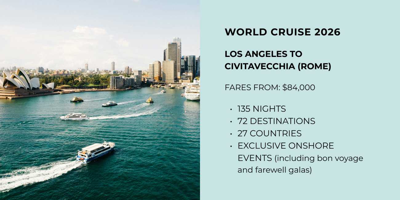  WORLD CRUISE 2026 WAITLIST IS OPEN - Elite Cruises and Travel 