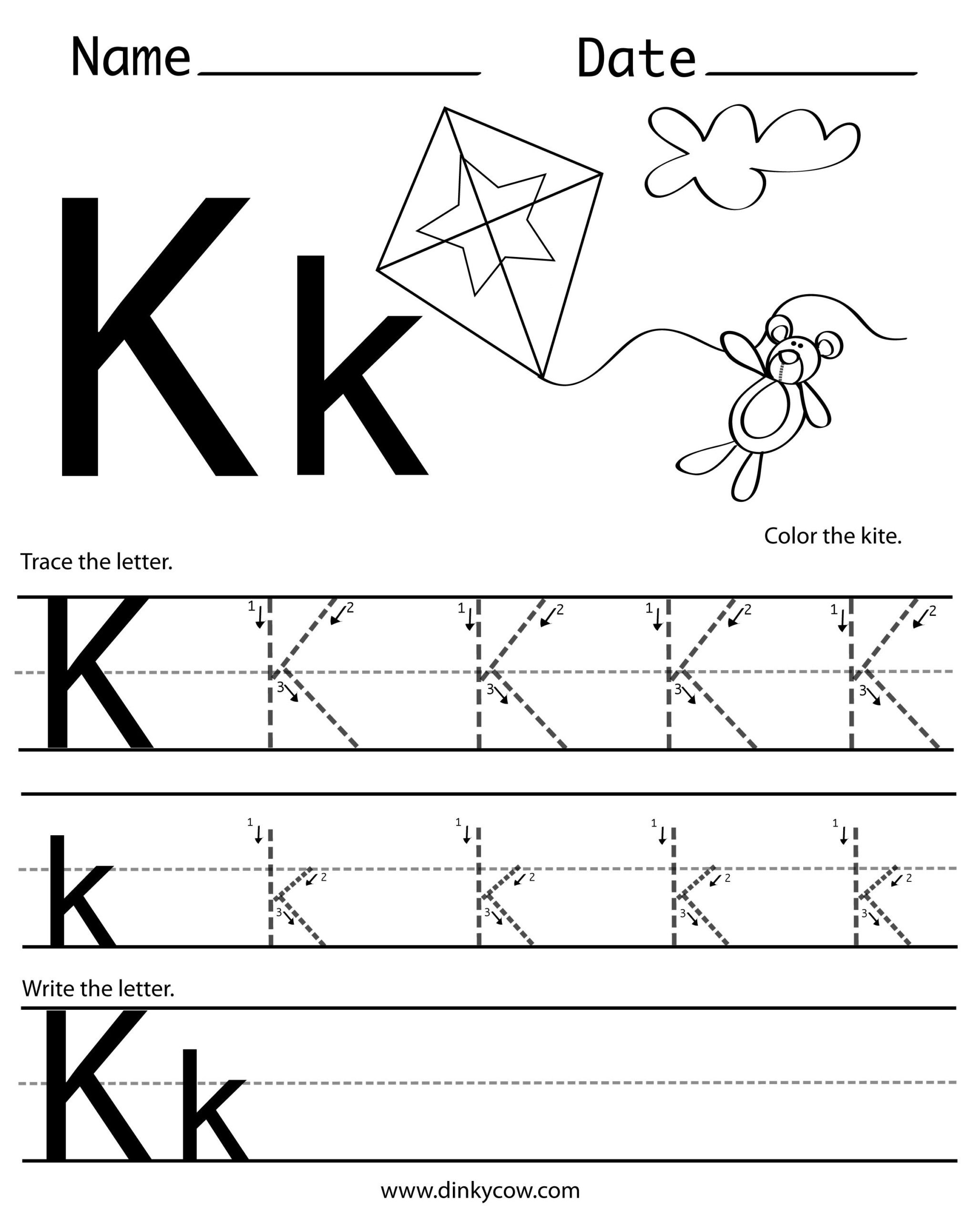  Tracing Letter K Worksheets - Printable Calendars AT A GLANCE Bildidee 