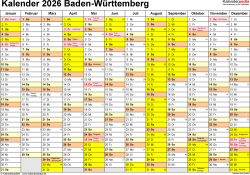  Ferien Baden-Württemberg 2026 - Übersicht der Ferientermine Motiv 