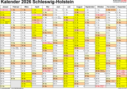  Ferien Schleswig-Holstein 2026 - Übersicht der Ferientermine Motiv 