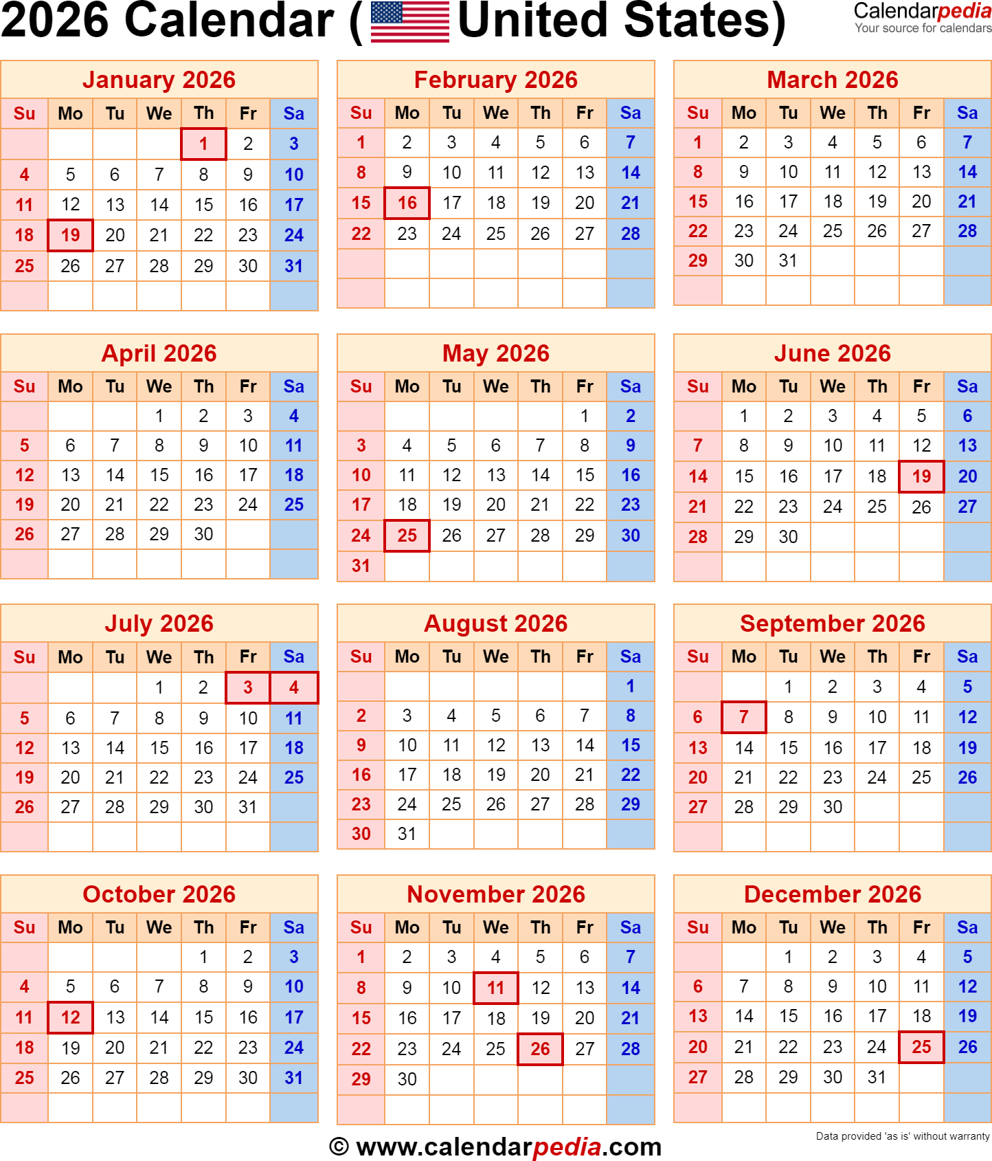  Printable 2026 Calendar Bildidee 